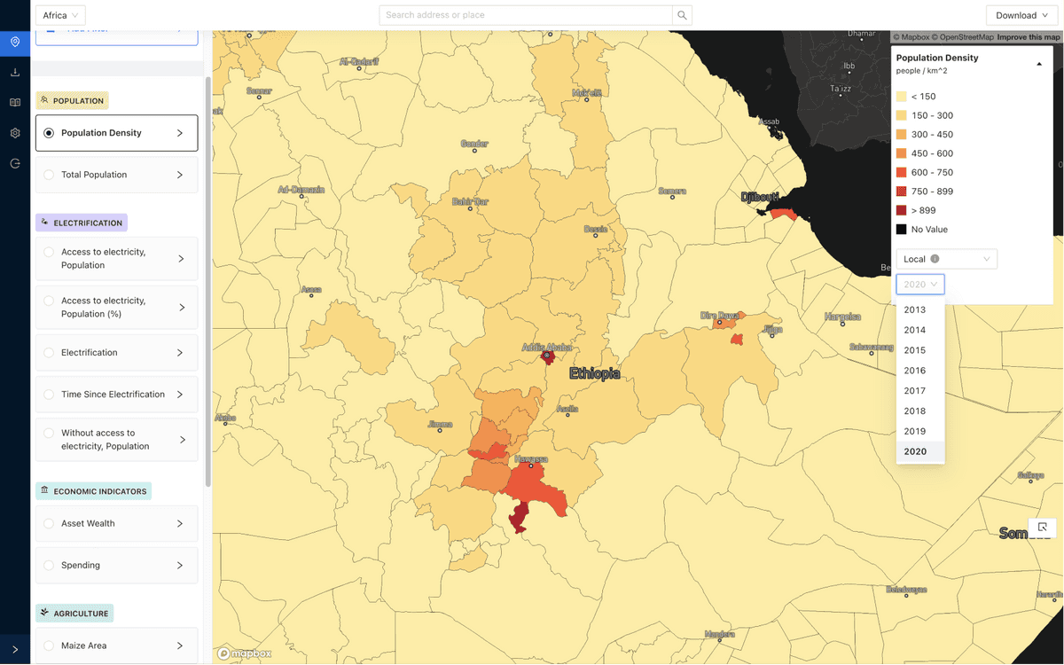 Visualizing temporal data for a region