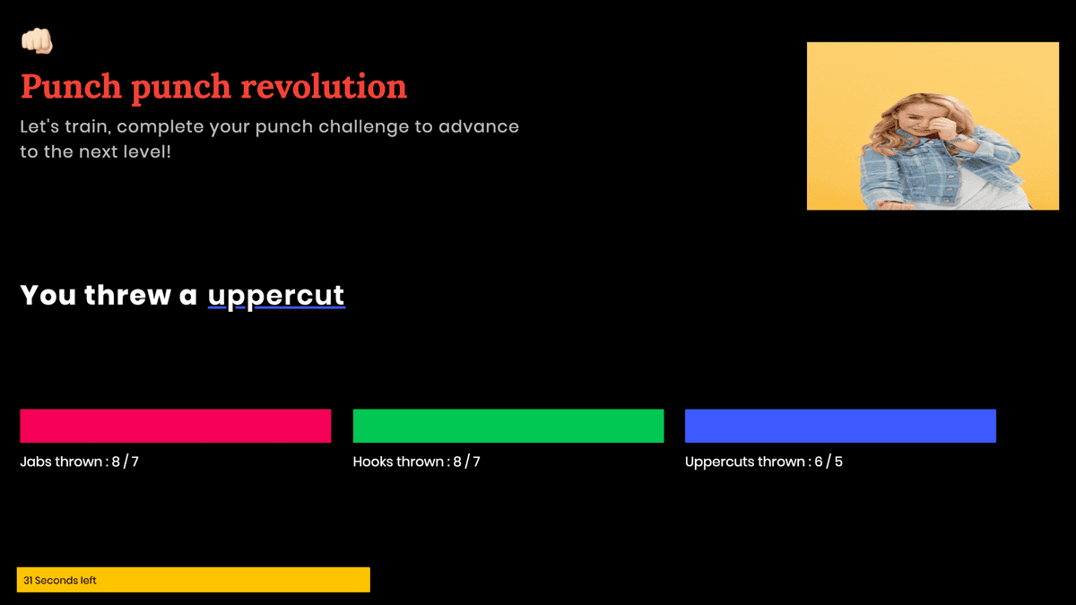 Sucessful uppercut feedback screenshot